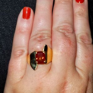 Fire Opal ring 14kt yellow gold
